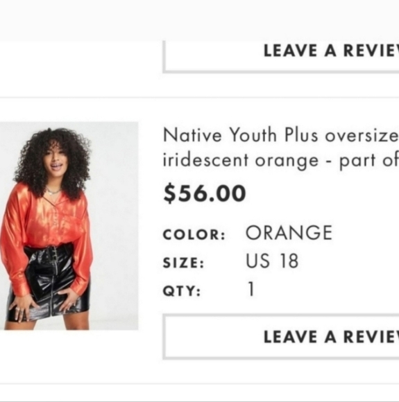 🍂🍁Nwt Asos oversized iridescent orange blouse 18 - Picture 6 of 6